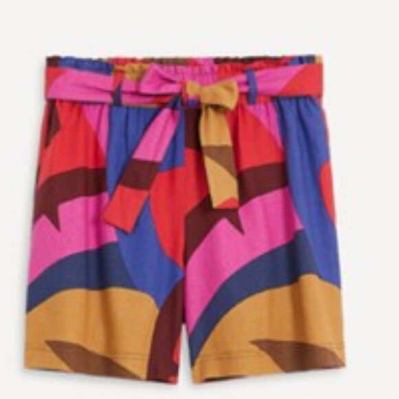 plus size Linen blend print Shorts high waisted  Self-Tie Sash size 2X Reitmans - Picture 11 of 15